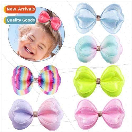 Color sponge bow hair clips cartoon hair accessories cute co