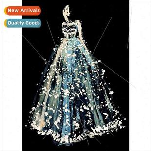 small diamond decoration New green room painting dres living