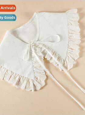 Fashion Cotton Embroidery Fake Collar Court Vintage Women Wh