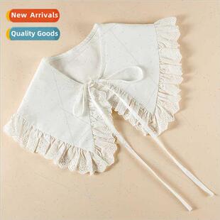 Fashion Cotton Embroidery Fake Collar Court Vintage Women Wh