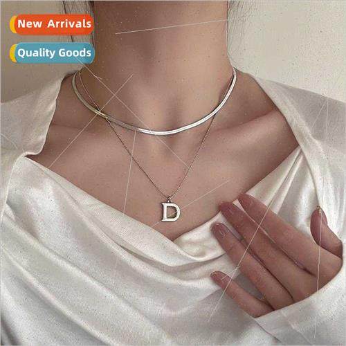 Letter D Double Layer Snake Bone Necklace Women Summer che L