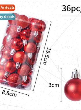 3CM Set 36 Cylinders Christmas Plastic Balls Tree Decoration