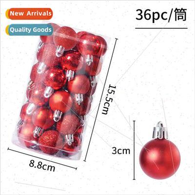 3CM Set 36 Cylinders Christmas Plastic Balls Tree Decoration