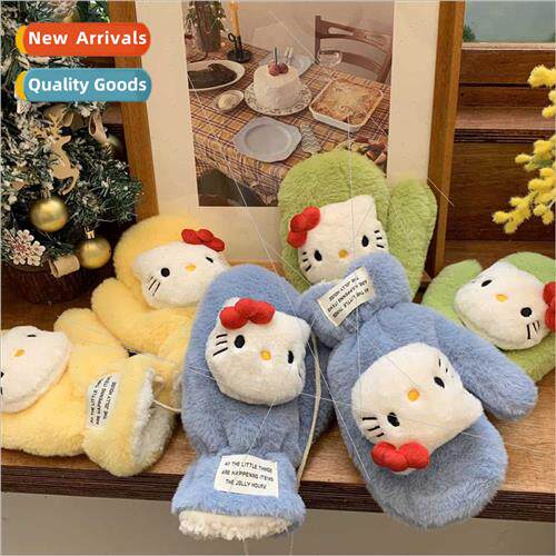 Candy Color Cute Cat Gloves 2023 New Thickened Cycling Windp