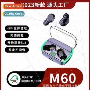 bluetooth 5.3 line M60 mob number wireless smart New headset