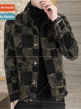 Short tweed coat men fall winter nd casual small men mink fl