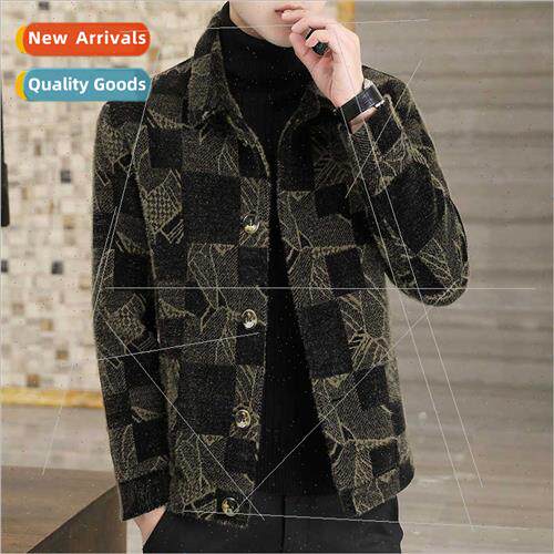 Short tweed coat men fall winter nd casual small men mink fl