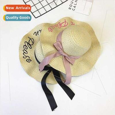 ins wind straw hat female summer Korean fashion lerary hundr