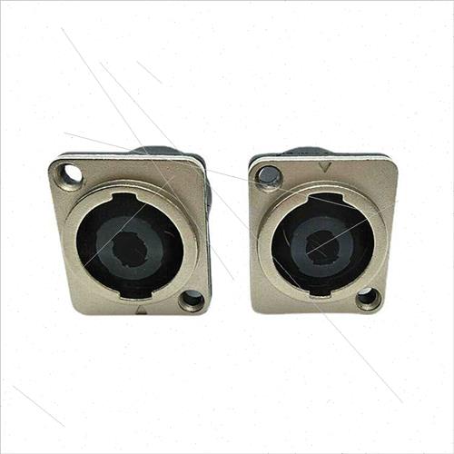 New metal 4-pole XLR socket Stage sound mixing console above