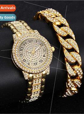 New fashion diamonds steel bwatch men women large dial full