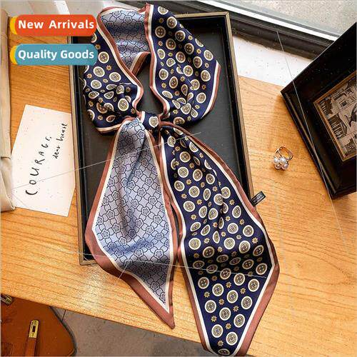 2021 new Europe Uned States fashion small silk scarf thin na
