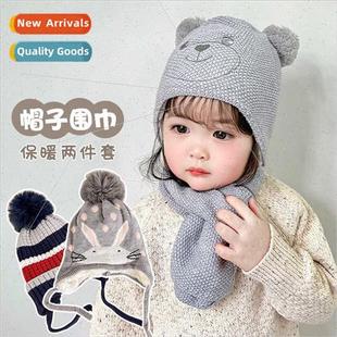 Korea scar new hat warm simple baby girls children fall 2023