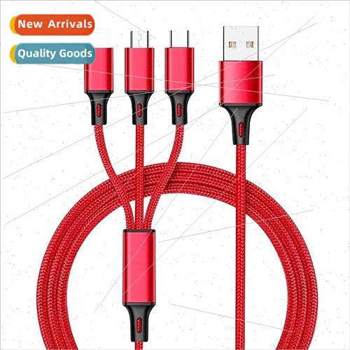 Mini braided one tow three 适用apple huawei type-c 3 in 1 da