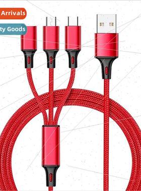 Mini braided one tow three 适用apple huawei type-c 3 in 1 da