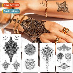 Temporary Tattoo For Women Men Mandala Henna Flower Tattoo