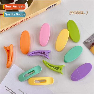 Candy color oval hair clips cute girl side clip bangs clip K