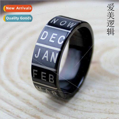 2023 new tanium steel domineering super wide black ring whol