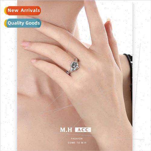 Korea muscle rhinestone open ring ins college couple ring se