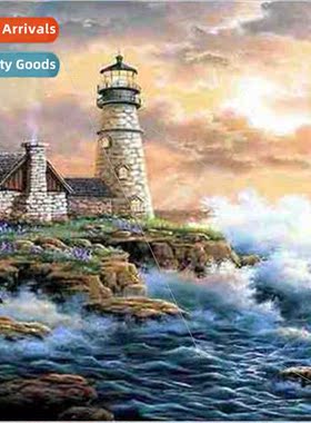 Cross Stch New DIY Seaside ghthouse Full Stch mple Handmade