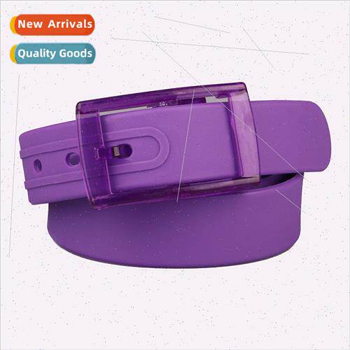 licone Belt Unisex Belt Plastic Buckle Candy Color No Metal
