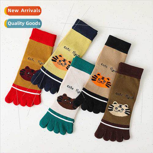 Cartoon five fingers socks women mid-calf autumn winter thic