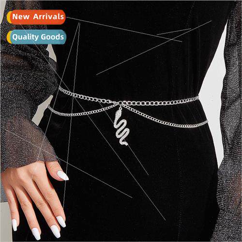MW3220 Europe waist chain rhinestone inlaid snake zodiac sna