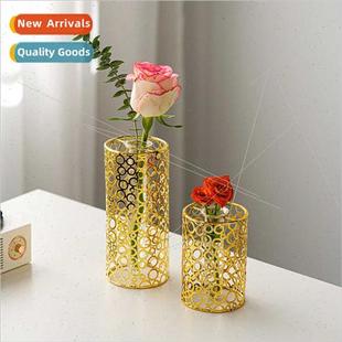 gold glass iron vase living room room decorations TV cabinet