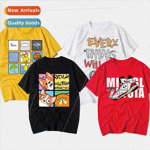 23 summer new children cotton cartoon printing short-sleeved