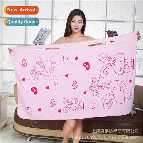Microfiber cartoon printing bath skirt bath towel thickened