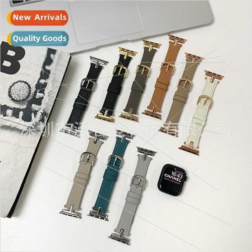 适用apple watch T calfskin leather watch bapple watch8/SE/7/