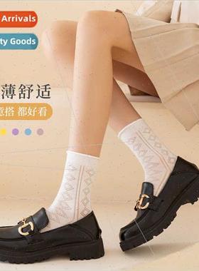 Socks women spring summer cotton mid-calf socks Japanese sol