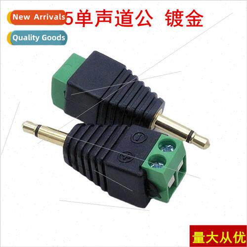 Gold plated solderless 3.5 mono to green terminals 3.5 mono