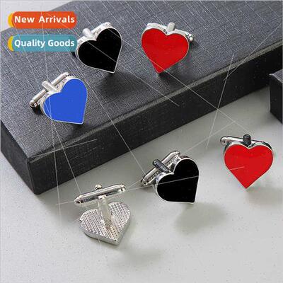 New Couple Cardinal A Heart Cufflinks Fashion French Men Shi