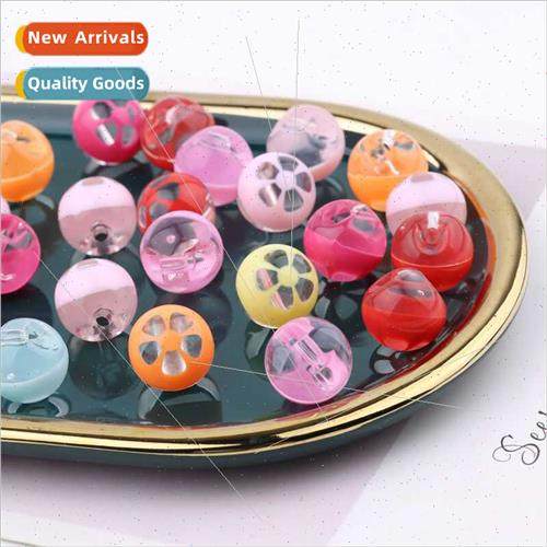 16mm acrylic pendant pattern single hole DIY handmade beads