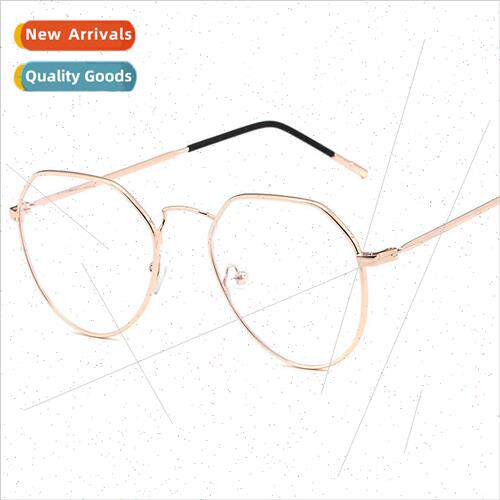 Anti-blue light flat glasses 适用men polygonal glasses ultra