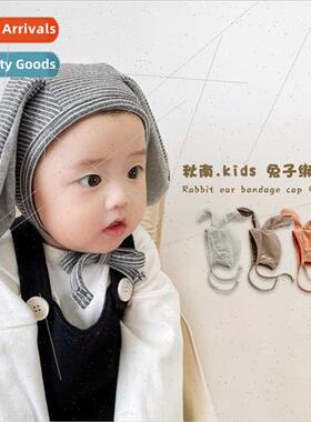New baby hat spring fall thin rabb ears newborn fontanel cap