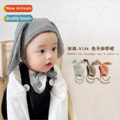 New baby hat spring fall thin rabb ears newborn fontanel cap