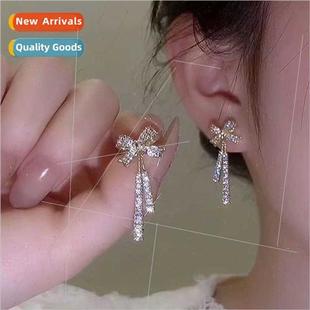 earrings fashion new Korea silver tassel s925 bow