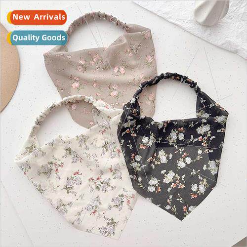flowers triangular scarf female rustic Japan Korea retro hea