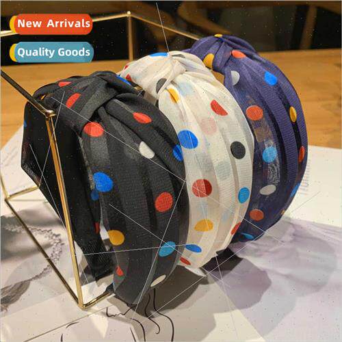 Korea colorful polka dot hair band Korea cute wide edge pres