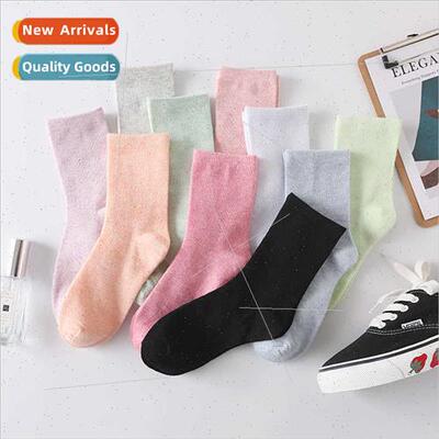 Naked socks whout label solid color socks fall winter candy