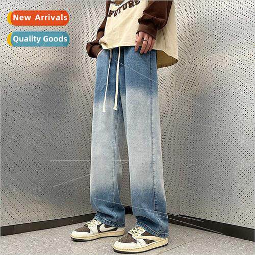 American jeans wide-legged pants men spring summer three-dim
