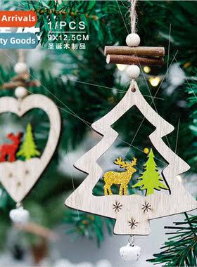 Christmas Decorations Painted Angels Wooden Crafts Bell Hang