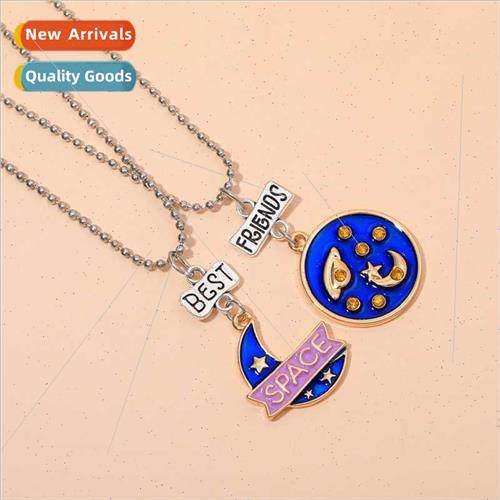 ins star moon universe BFF pendant personaly hundred wh good