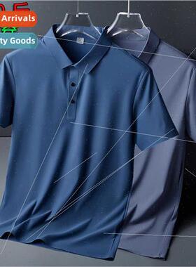 Ice silk short-sleeved men father Polo shirt middle-aged eld