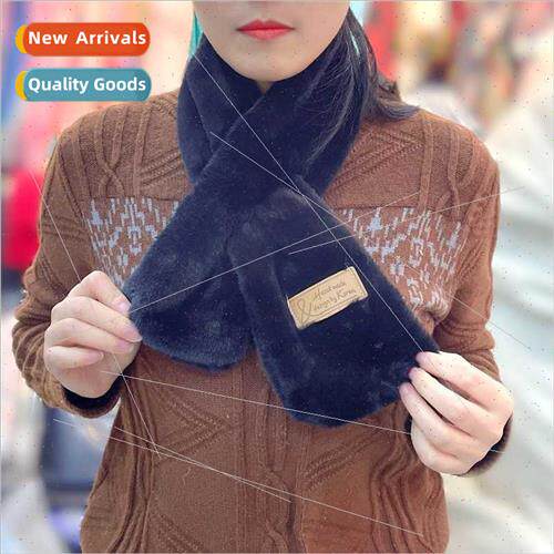 Autumn winter Korean  soft leather label imation rabb hair s