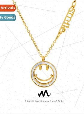 Autumn winter ins whe sea shell smiley pendant necklace hund