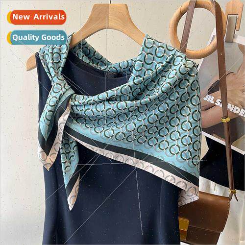 New 2023 summer sunscreen beach towel female silk scarf temp