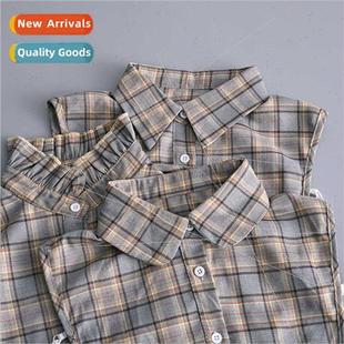 Sexy Collar Time Hair Multi che Plaid Pointed