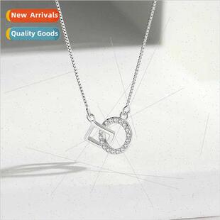 buckle dia Korea round fashion simple female square necklace
